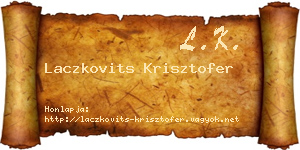 Laczkovits Krisztofer névjegykártya